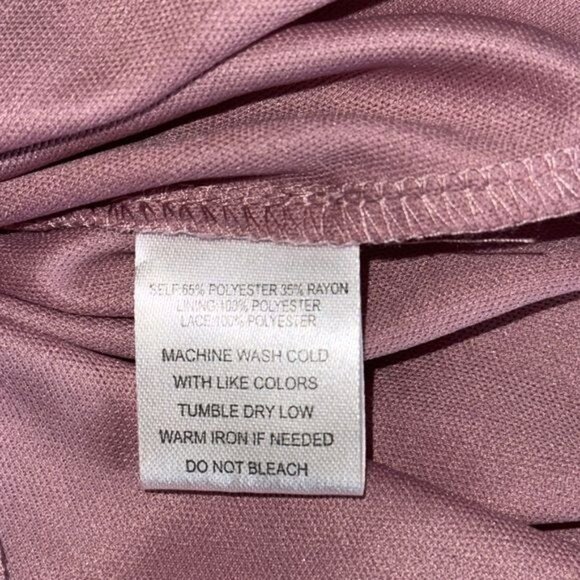 Indigo Rose Womens Lace Detail Tunic Dress 2X Mauve Polyester/Rayon Blend Machin - Picture 4 of 10